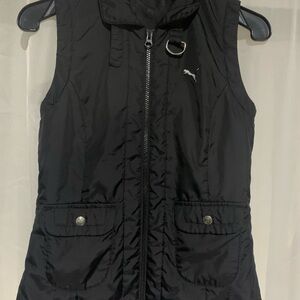 Puma Black Women's Quilted Sleeveless Vest with PUMA Logo